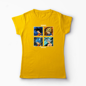 Tricou Personalizat Kakarot Saiyan Dragon Ball Z - Femei-Galben