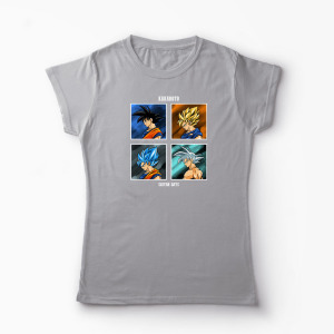 Tricou Personalizat Kakarot Saiyan Dragon Ball Z - Femei-Gri