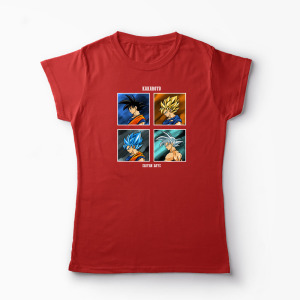 Tricou Personalizat Kakarot Saiyan Dragon Ball Z - Femei-Roșu