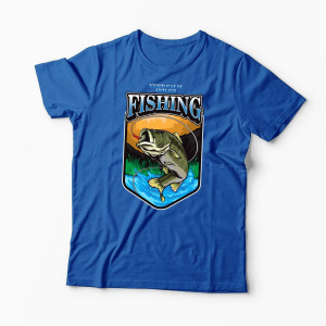 Tricou Personalizat Keep Calm And Go Fishing  - Bărbați-Albastru Regal