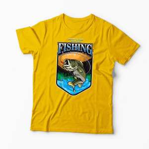 Tricou Personalizat Keep Calm And Go Fishing  - Bărbați-Galben