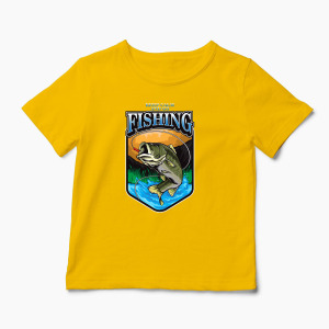 Tricou Personalizat Keep Calm And Go Fishing  - Copii-Galben