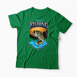 Tricou Personalizat Keep Calm And Go Fishing  - Bărbați-Verde