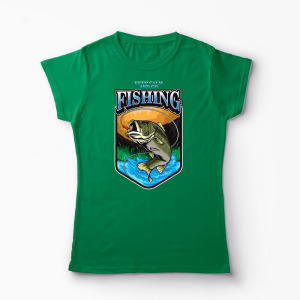 Tricou Personalizat Keep Calm And Go Fishing  - Femei-Verde