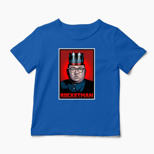 Tricou Personalizat Kim Jong-Un Rocketman - Copii-Albastru Regal