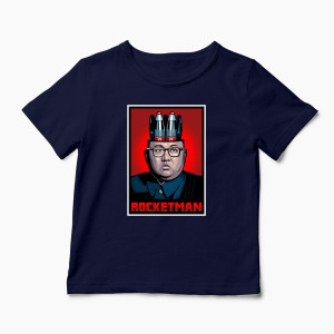 Tricou Personalizat Kim Jong-Un Rocketman - Copii-Bleumarin
