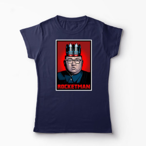 Tricou Personalizat Kim Jong-Un Rocketman - Femei-Bleumarin