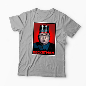 Tricou Personalizat Kim Jong-Un Rocketman - Bărbați-Gri