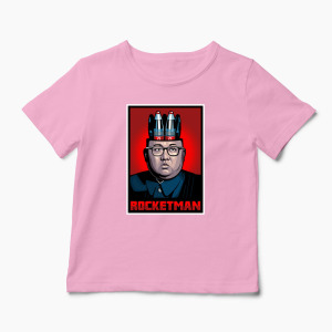 Tricou Personalizat Kim Jong-Un Rocketman - Copii-Roz