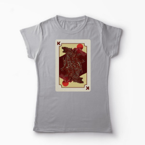 Tricou Personalizat King Card Godzilla Poker - Femei-Gri