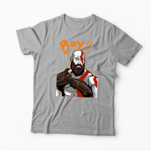 Tricou Personalizat Kratos BOY! - Bărbați-Gri