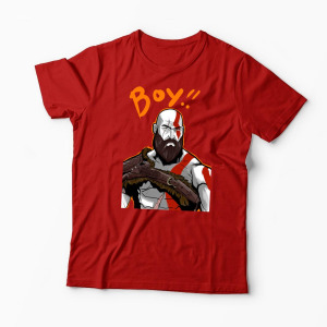 Tricou Personalizat Kratos BOY! - Bărbați-Roșu