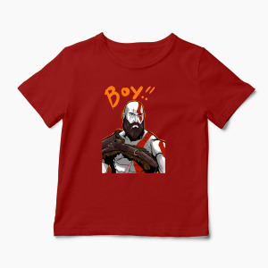 Tricou Personalizat Kratos BOY! - Copii-Roșu