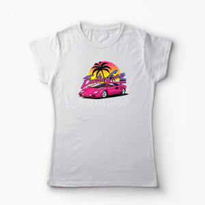 Tricou Personalizat Lamborghini Countach - Femei-Alb
