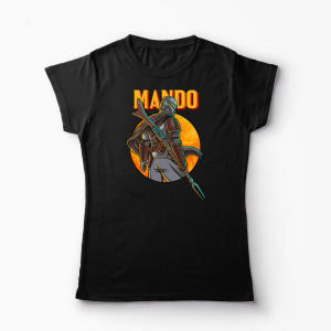Tricou Personalizat Mando This is The Way - Femei-Negru