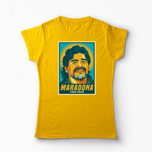 Tricou Personalizat Maradona RIP 1960-2020 - Femei-Galben