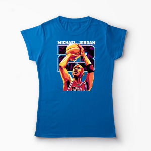 Tricou Personalizat Michael Jordan 23 - Femei-Albastru Regal