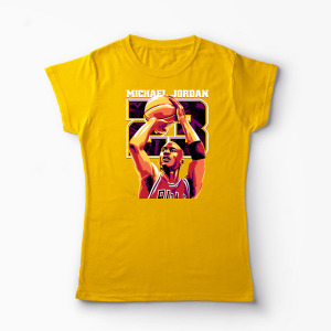 Tricou Personalizat Michael Jordan 23 - Femei-Galben