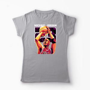 Tricou Personalizat Michael Jordan 23 - Femei-Gri