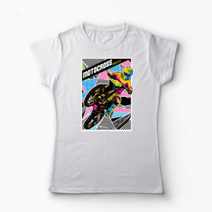 Tricou Personalizat Motocross Freestyle - Femei-Alb