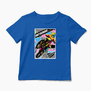 Tricou Personalizat Motocross Freestyle - Copii-Albastru Regal