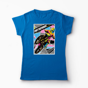 Tricou Personalizat Motocross Freestyle - Femei-Albastru Regal