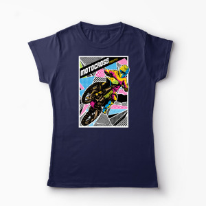 Tricou Personalizat Motocross Freestyle - Femei-Bleumarin