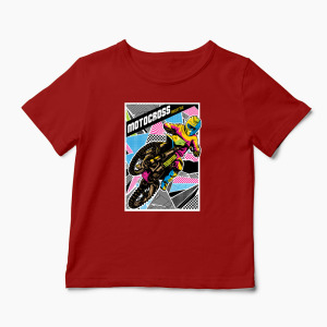 Tricou Personalizat Motocross Freestyle - Copii-Roșu