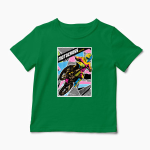 Tricou Personalizat Motocross Freestyle - Copii-Verde