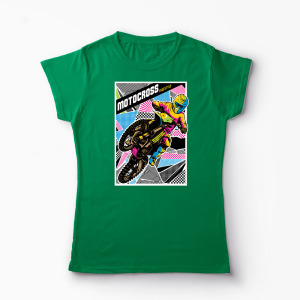 Tricou Personalizat Motocross Freestyle - Femei-Verde