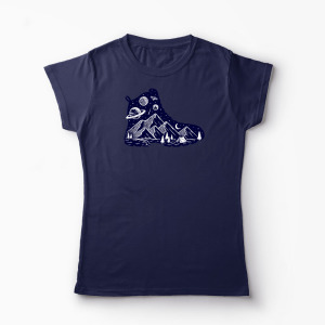 Tricou Personalizat Pas Spre Natură - Step To Nature - Femei-Bleumarin
