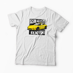 Tricou Personalizat Pasionați Mazda RX7 - Bărbați-Alb