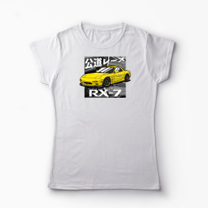 Tricou Personalizat Pasionați Mazda RX7 - Femei-Alb