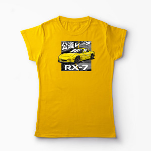 Tricou Personalizat Pasionați Mazda RX7 - Femei-Galben