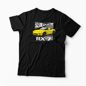 Tricou Personalizat Pasionați Mazda RX7 - Bărbați-Negru