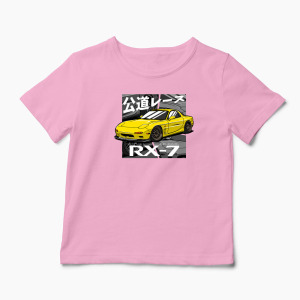 Tricou Personalizat Pasionați Mazda RX7 - Copii-Roz