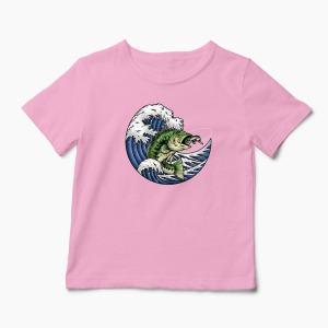 Tricou Personalizat Pescuit Biban - Copii-Roz