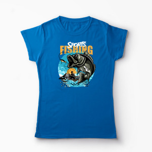 Tricou Personalizat Pescuit Sportiv - Femei-Albastru Regal