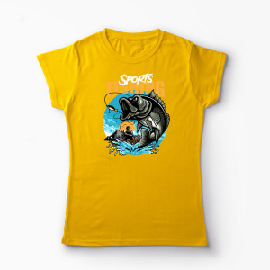 Tricou Personalizat Pescuit Sportiv - Femei-Galben