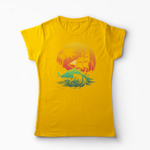 Tricou Personalizat Pirate Ship - Femei-Galben