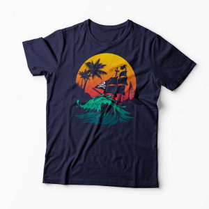 Tricou Personalizat Pirate Ship - Bărbați-Bleumarin