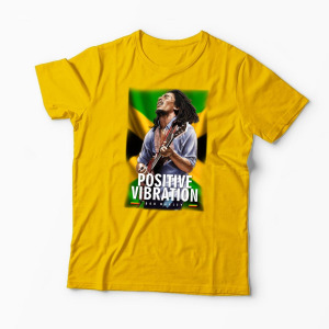 Tricou Personalizat Positive Vibration Bob Marley - Bărbați-Galben