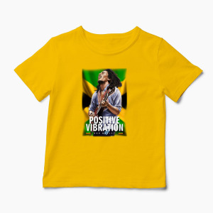 Tricou Personalizat Positive Vibration Bob Marley - Copii-Galben