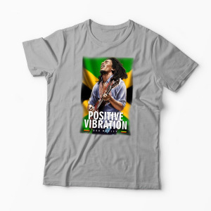 Tricou Personalizat Positive Vibration Bob Marley - Bărbați-Gri
