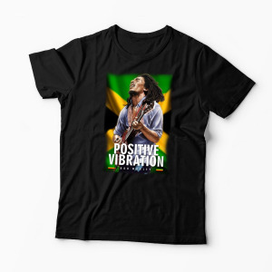 Tricou Personalizat Positive Vibration Bob Marley - Bărbați-Negru