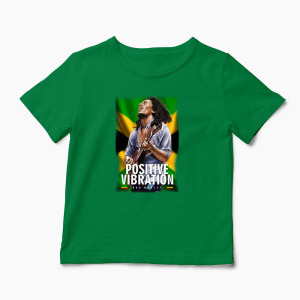 Tricou Personalizat Positive Vibration Bob Marley - Copii-Verde