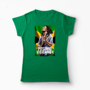 Tricou Personalizat Positive Vibration Bob Marley - Femei-Verde