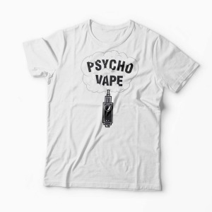 Tricou Personalizat Psycho Vape - Bărbați-Alb