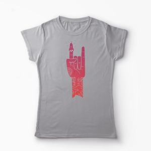 Tricou Personalizat ROCKet Ship - Femei-Gri