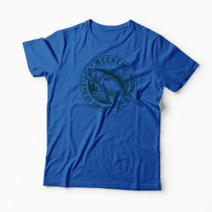 Tricou Personalizat Să Mergem La Pescuit-Weekend Hooker - Bărbați-Albastru Regal